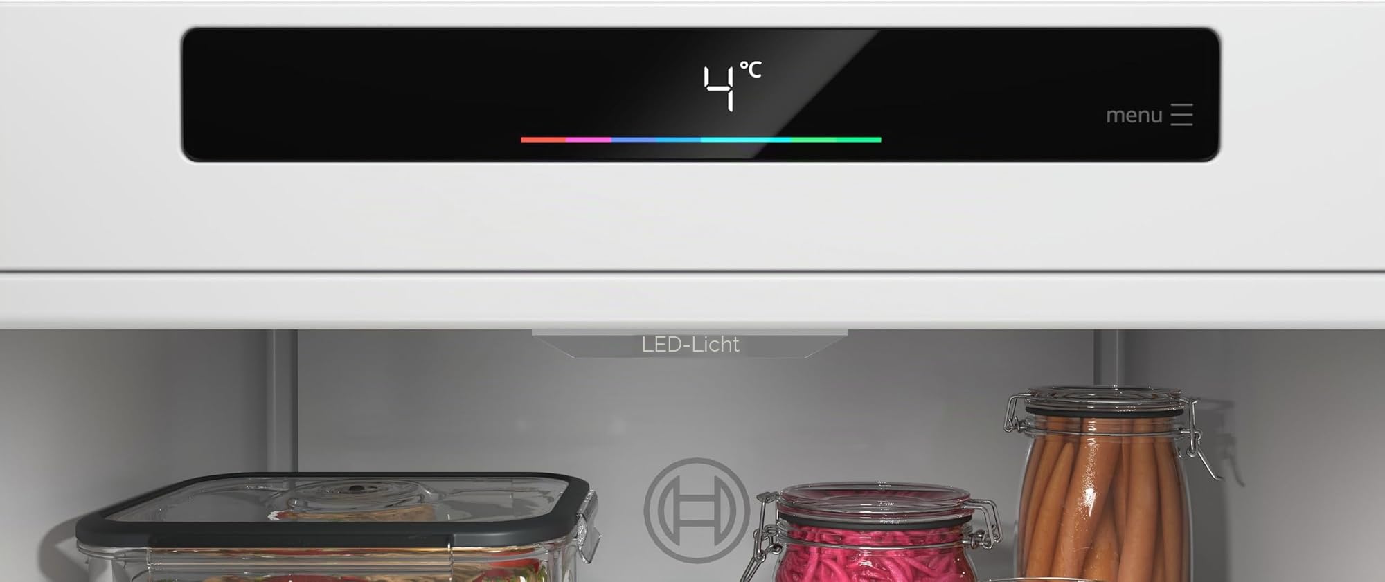 Bosch Serie 4 Smarter Freistehender Kühlschrank 186.2 x 59.5 cm KSN36VCCG | NoFrost nie wieder abtauen, 402 L Volumen, VitaFresh XXL 0 °C Zone für lange Frische, LED-Beleuchtung, MultiAirflow-System