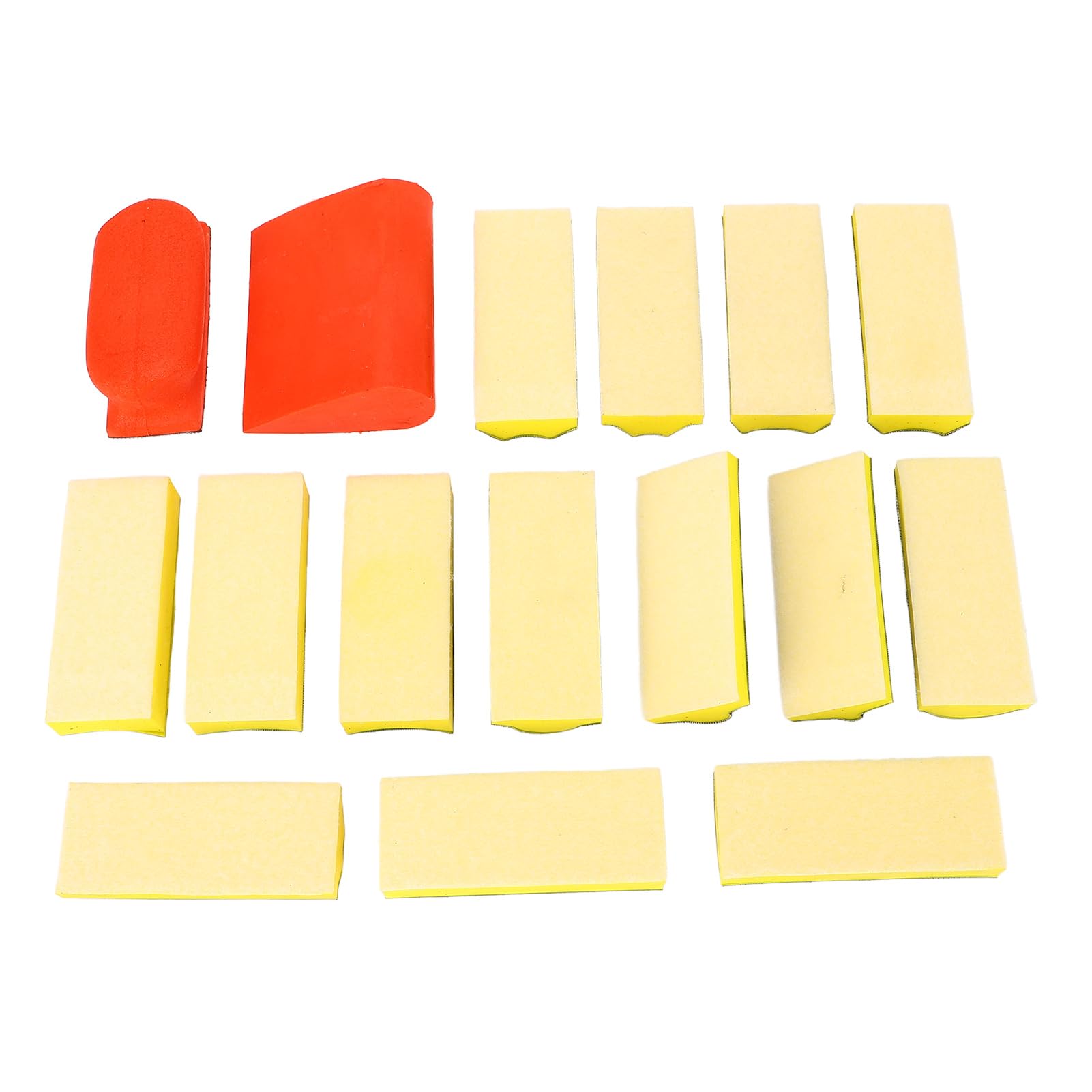 Set di 16 blocchi per levigatura a mano, tamponi abrasivi sagomati assortiti, autoadesivi, per lucidare superfici curve, per la lavorazione del legno, per la smerigliatura delle