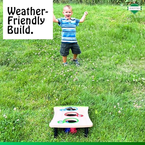 ADEPTNA Bean Bag Toss Garden Game Set Wooden Cornhole Board with 6 Bean Bags Indoor Outdoor Carnival Toss Game for Kids Portable Holiday Party Game, Summer Backyard Fun, Birthday Party Supplies - Image 4