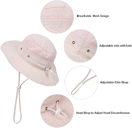 Miniatura 9 de Muryobao Sombrero de sol de verano para niños pequeños con protección UV para pesca en la playa