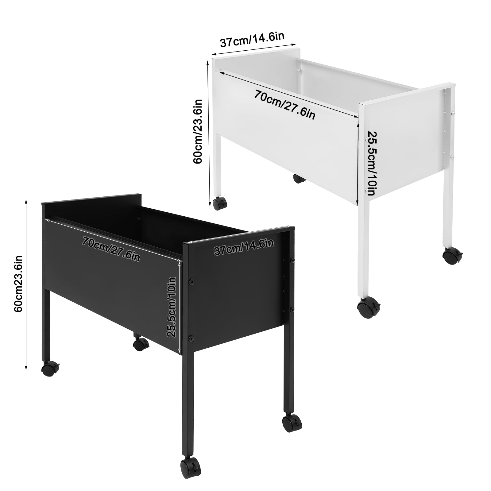 Armadietto arrotolabile con ruote, carrello portadocumenti arrotolabile per cartelle sospese, capacità di carico 30 kg, per uffici, sale conferenze, studio, appartamenti, argento, 70 x 37 x 60 cm