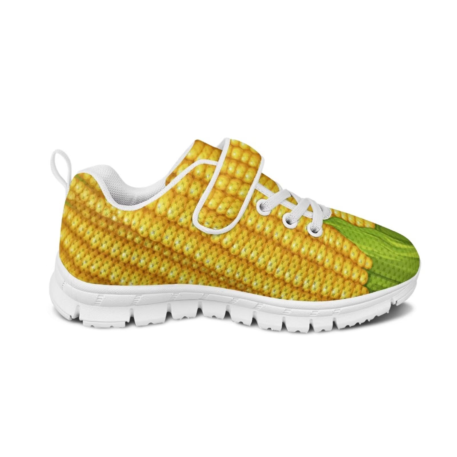 Cugasmaru Girls Running Shoes Size 1 Big Kid Vegetable Shoes for Nature Lover Sweet Corn Kids Slip On Shoes for School Girls Cartoon Style Running Gym Shoes