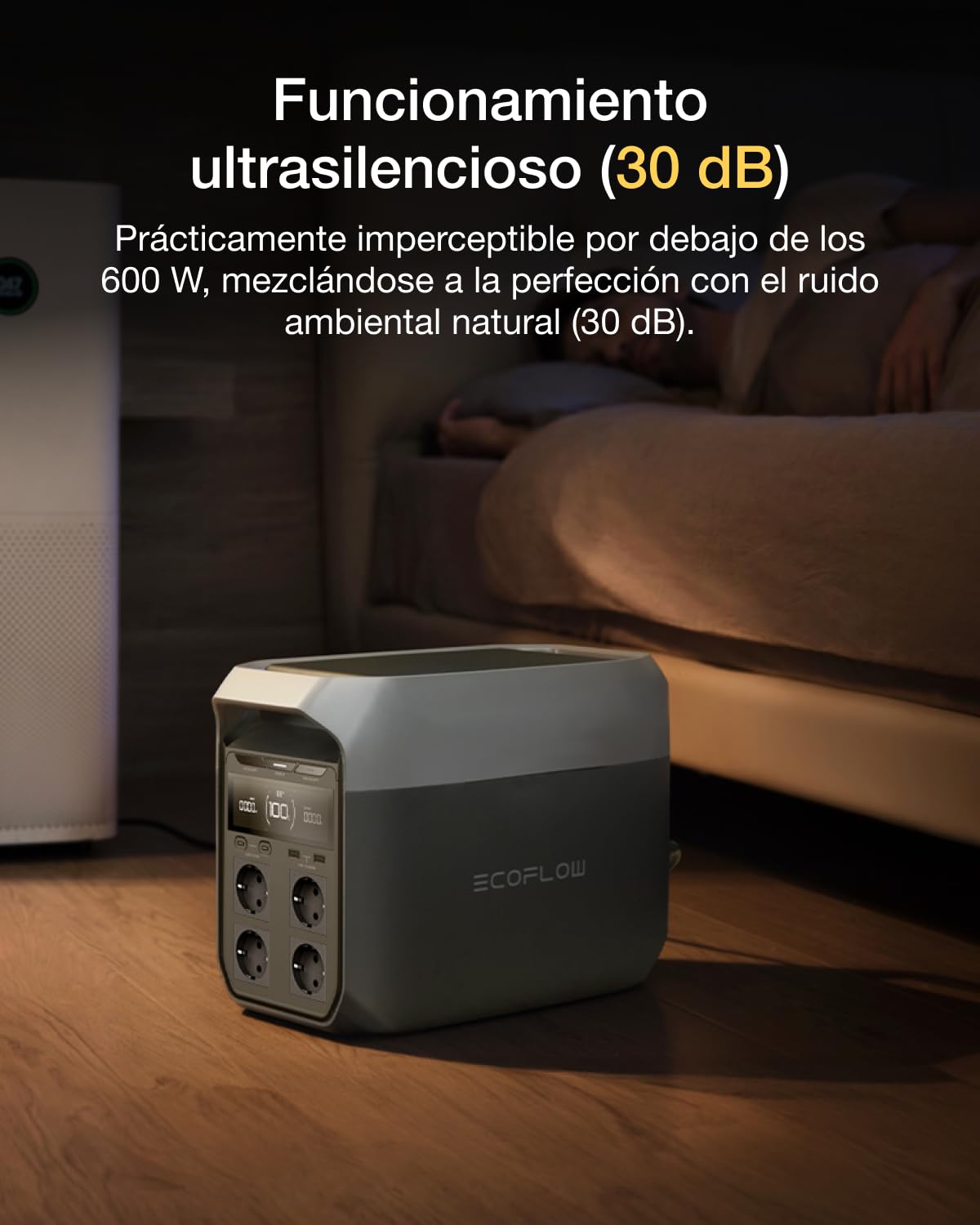 Estación de energía portátil EF ECOFLOW DELTA 3, generador solar de 1024 Wh, batería LiFePO4, carga rápida del 0 a 70% en 30 minutos, ampliable a 5 kWh, con SAI para el hogar, campings y caravanas