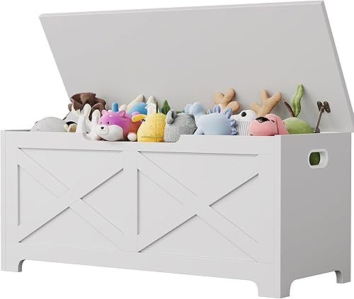 Miniatura 18 de GAOMON Baúl de almacenamiento, baúl de almacenamiento de madera con marco de metal, banco de zapatos de entrada con cojín, organizador de Marrón