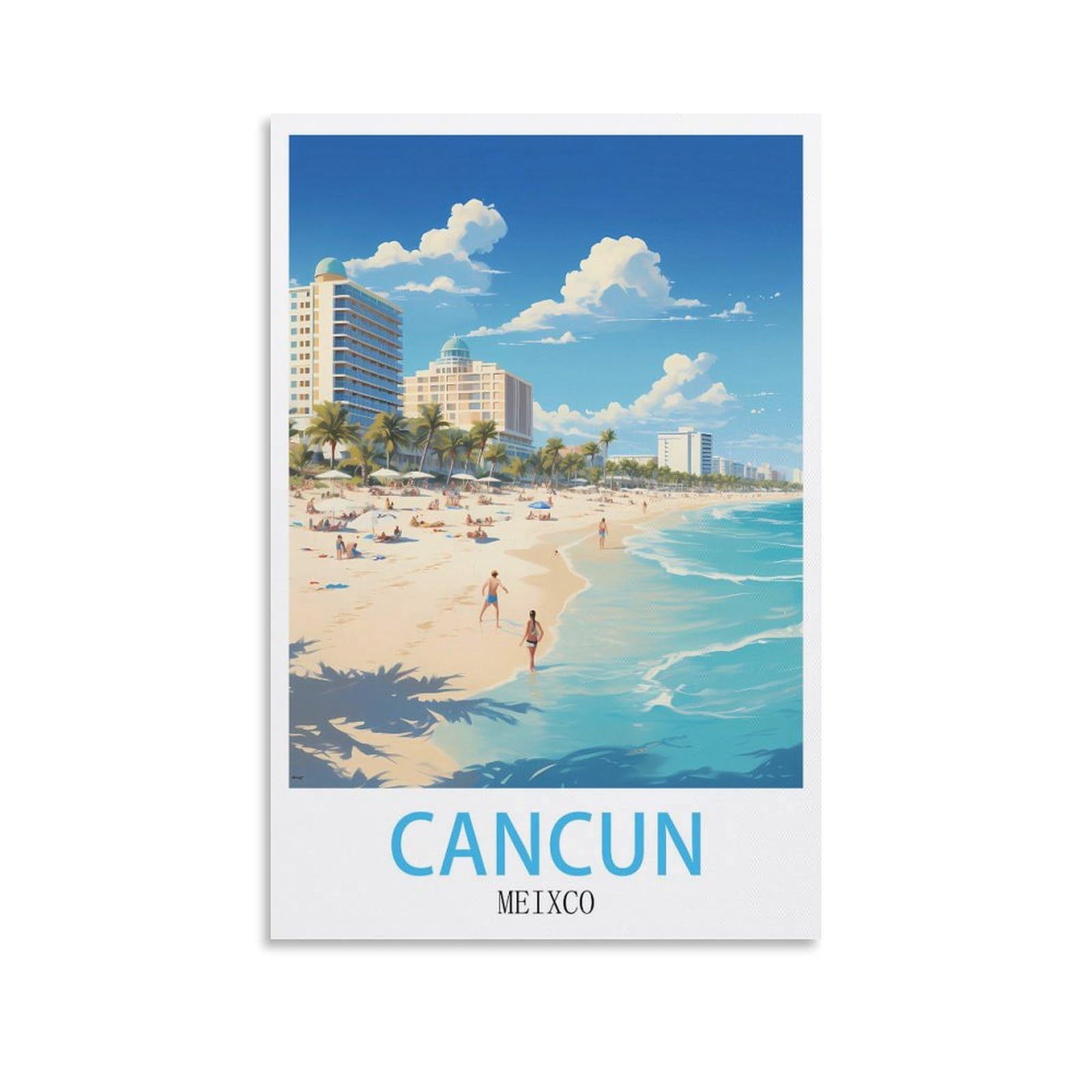 Vintage Metal Tin Sign for Cafe Cancun Mexico Vintage Signs Home Kitchen Rustic Travel Metal Signs Wall Art Decor 20x30cm