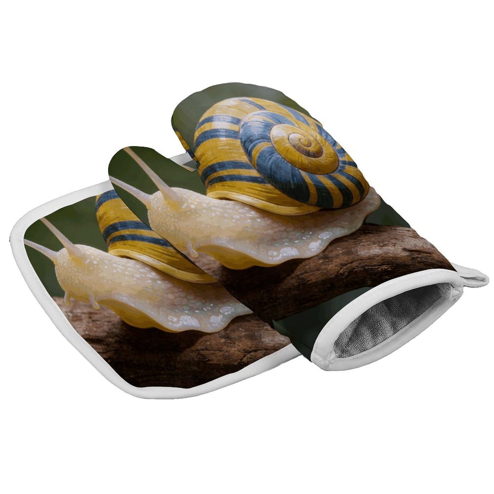 Fodpand Style Snail Oven Mitt Set With Lanyard, Cooking Mitt, Protective Thermal Insulation,Kitchen Mitt For Baking, Cooking, Grilling, Microwave
