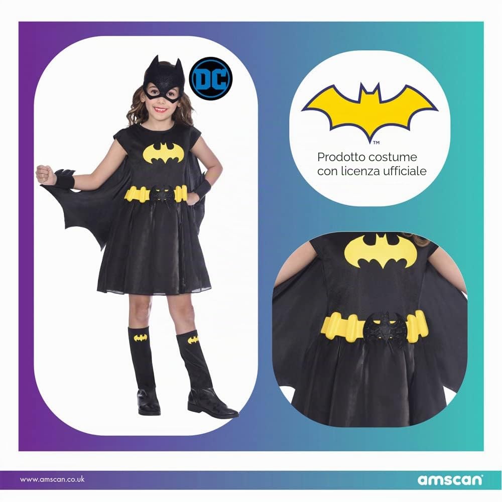 Costume classico da bambina Warner Bros Batgirl per bambini