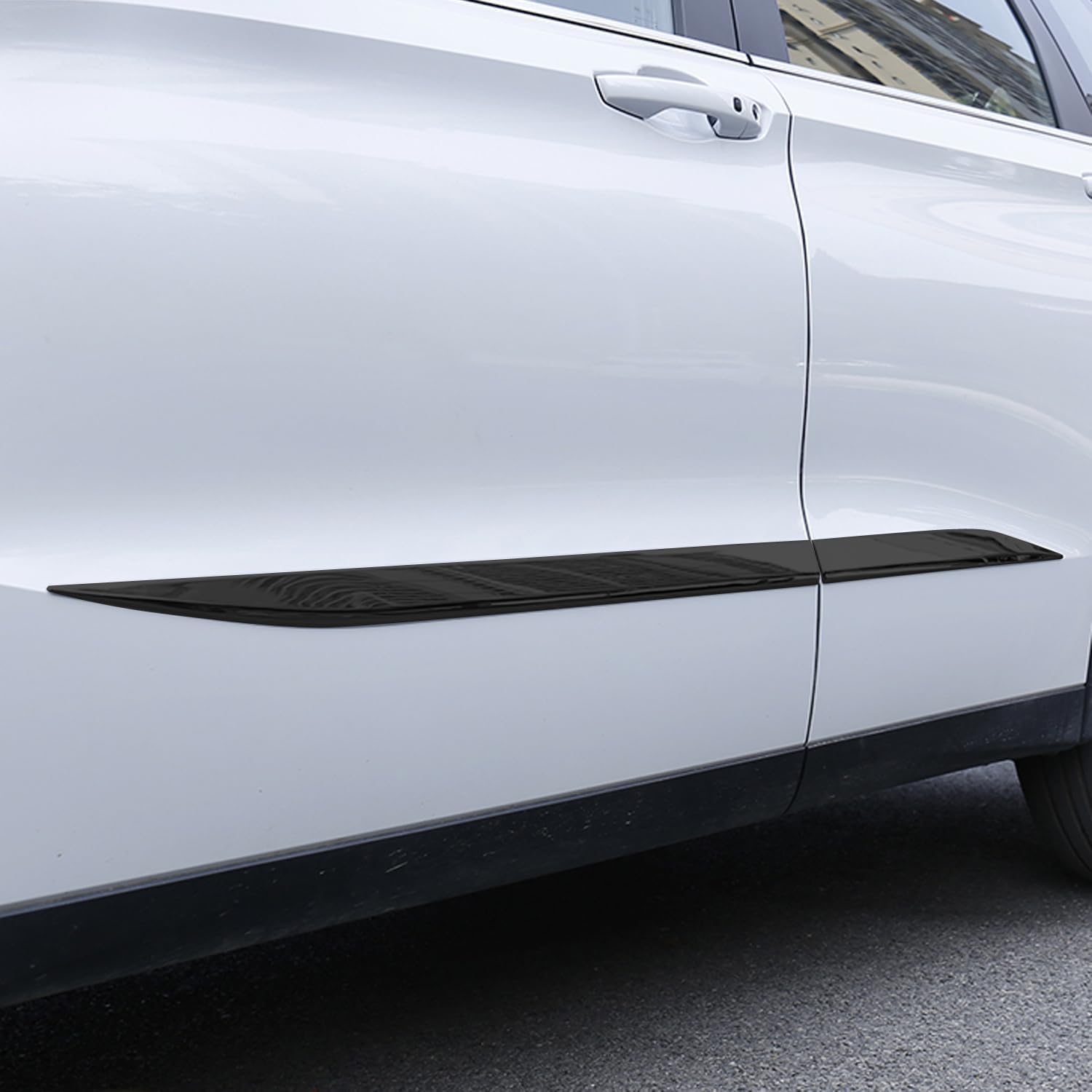 CTH for Mitsubishi Outlander 2022 2023 2024 2025 Exterior Car Door Body Molding Decorative Stripe Cover Protector Trim Accessories 4pcs (Black)