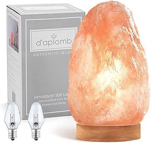 d'aplomb 100% Authentic Natural Himalayan Salt Lamp;Large Hand Carved Natural