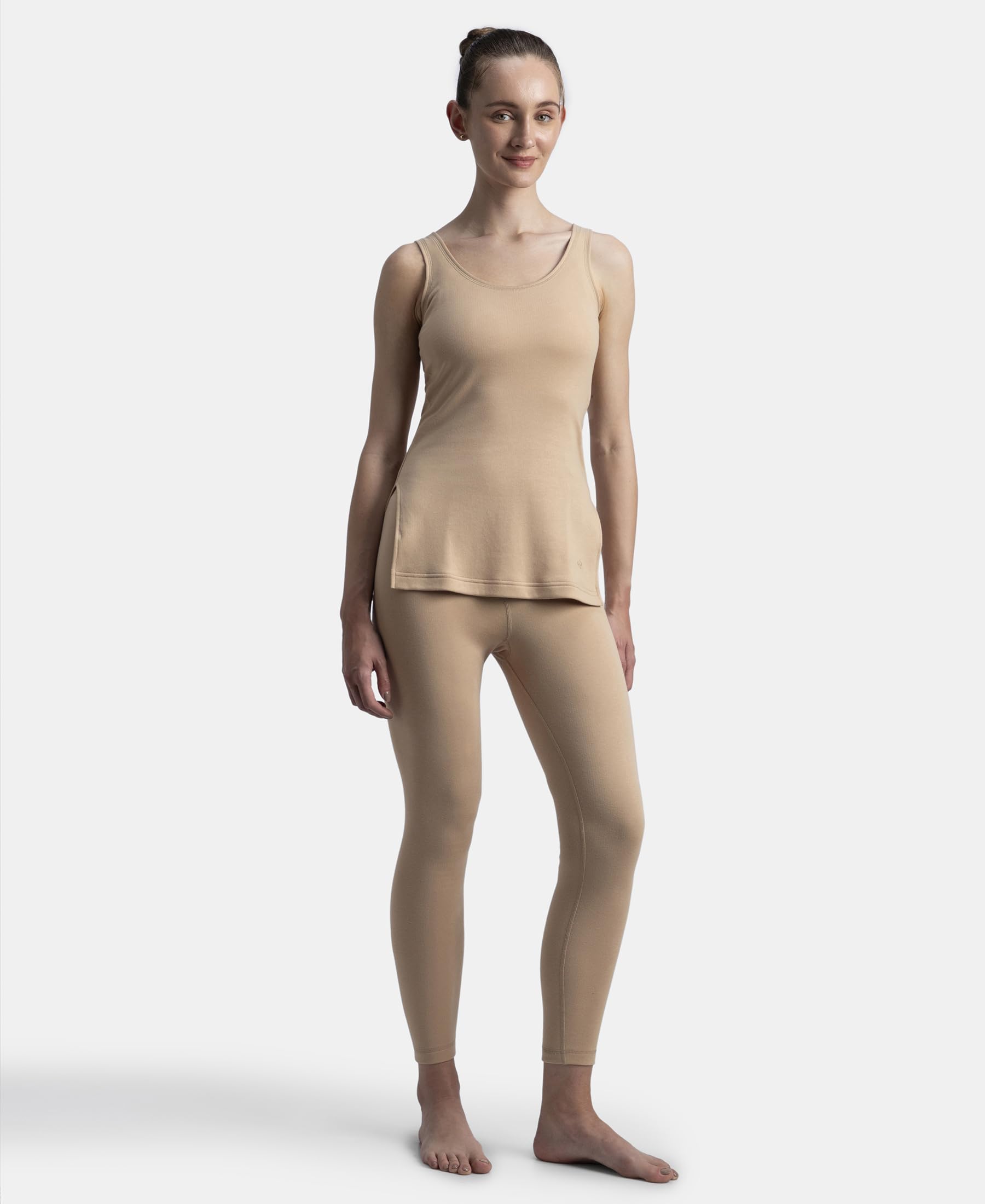 Jockey 2547 Women's Super Combed Cotton Rich Brushed Fabric Thermal Tank Top with StayWarm Technology_Skin_XL - Image 4 thumbnail