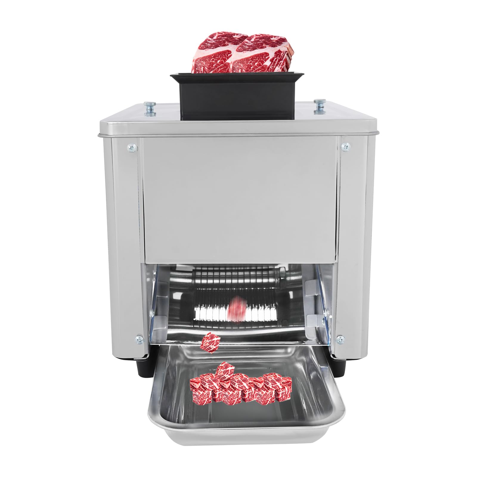 Commercial Meat Cutter Machine, 850W 330lbs/h Meat Slicer, Stainless Steel Electric Meat Slicer Shredded Cutting Machine for Kitchen Restaurant Supermarket Market