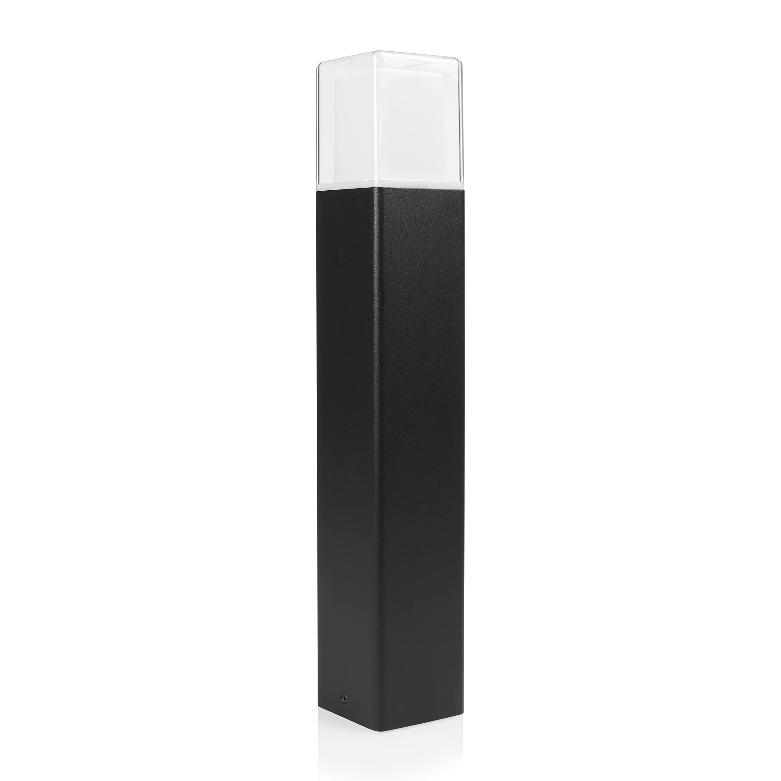 Smartwares Black Outdoor Garden Post, 50 Cm, Aluminium, Integrated 12 W Led Lamp, Colour Temperature 3000K, Electric Wired, Ip44