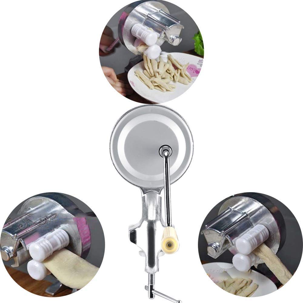 Máquina manual de rodillos para hacer fideos de masa, máquina de prensado manual de pasta italiana para el hogar pequeño de aleación de aluminio, herramientas especiales