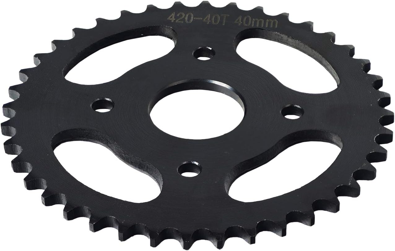 AlveyTech 40/41/420 Chain 40 Tooth Rear Sprocket - Compatible 40 Chain Sprocket Replacement Fits 79cc Gas Mini Bike, 3-Wheel Trike, Go-Kart, ATV, Quad 4-Wheeler Parts, Motorized Bicycle