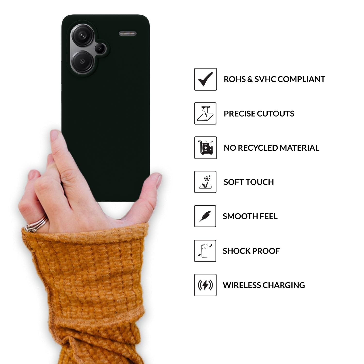 SPRIG Compatible with Redmi Note 13 pro Plus Premium SilkTone Back Cover Drop Tested Shock Proof Mobile Case for Men, Women, Boys and Girls with Camera Protection (Dark Green) SPRIG Compatible with Redmi Note 13 pro Plus Premium SilkTone Back Cover Drop Tested Shock Proof Mobile Case for Men, Women, Boys and Girls with Camera Protection (Dark Green)