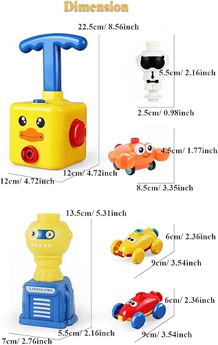 Miniatura 7 de Juego de juguetes accionados por globos, auto de potencia multifuncional, lanzador de corredores con cohete astronauta, cangrejo astronauta, juguete