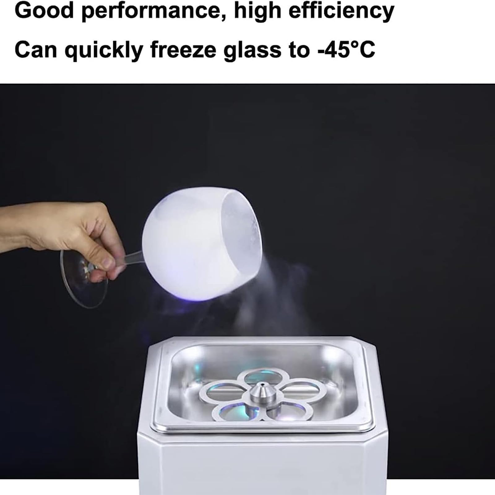 Refrigeratore di vetro, CO2 Froster con luce LED, congela rapidamente il vetro fino a -45°C in 6 secondi, ideale per vino, birra, cocktail e bevande miste, conserva il sapore originale