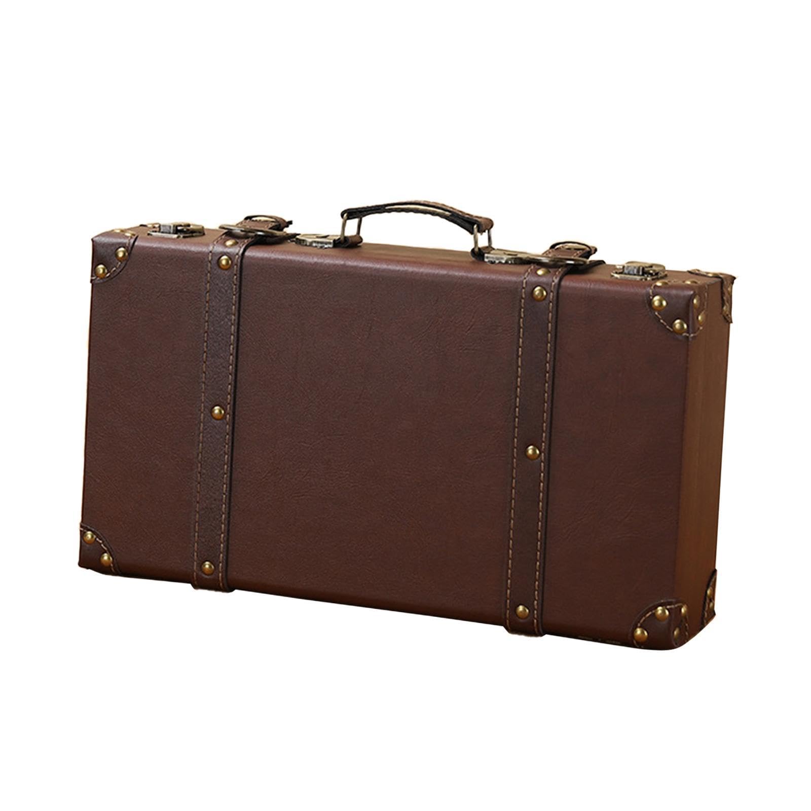 Wooden Trunk Suitcase Luggage Trunk for Window Display Themed Party Keepsake 40cmx10cmx23.5cm-image-40