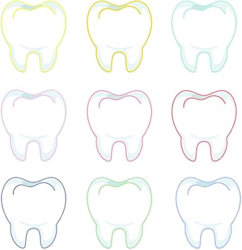 Tooth Cutouts for Classroom Bulletin Board Decorations 72Pcs | Blank Teeth Shape Paper Die Cuts for Kids DIY Crafts Art Projects School Activities Home Wall Display Supplies