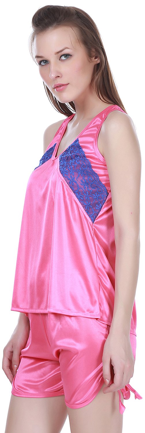 Claura Girls' Satin Shorts-Top Pink 3