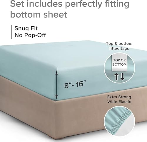 Miniatura 7 de Sábana bajera de algodón fresco de 400 hilos, para colchón alto, se adapta perfectamente al colchón, solo una sábana bajera (tamaño individual, gris