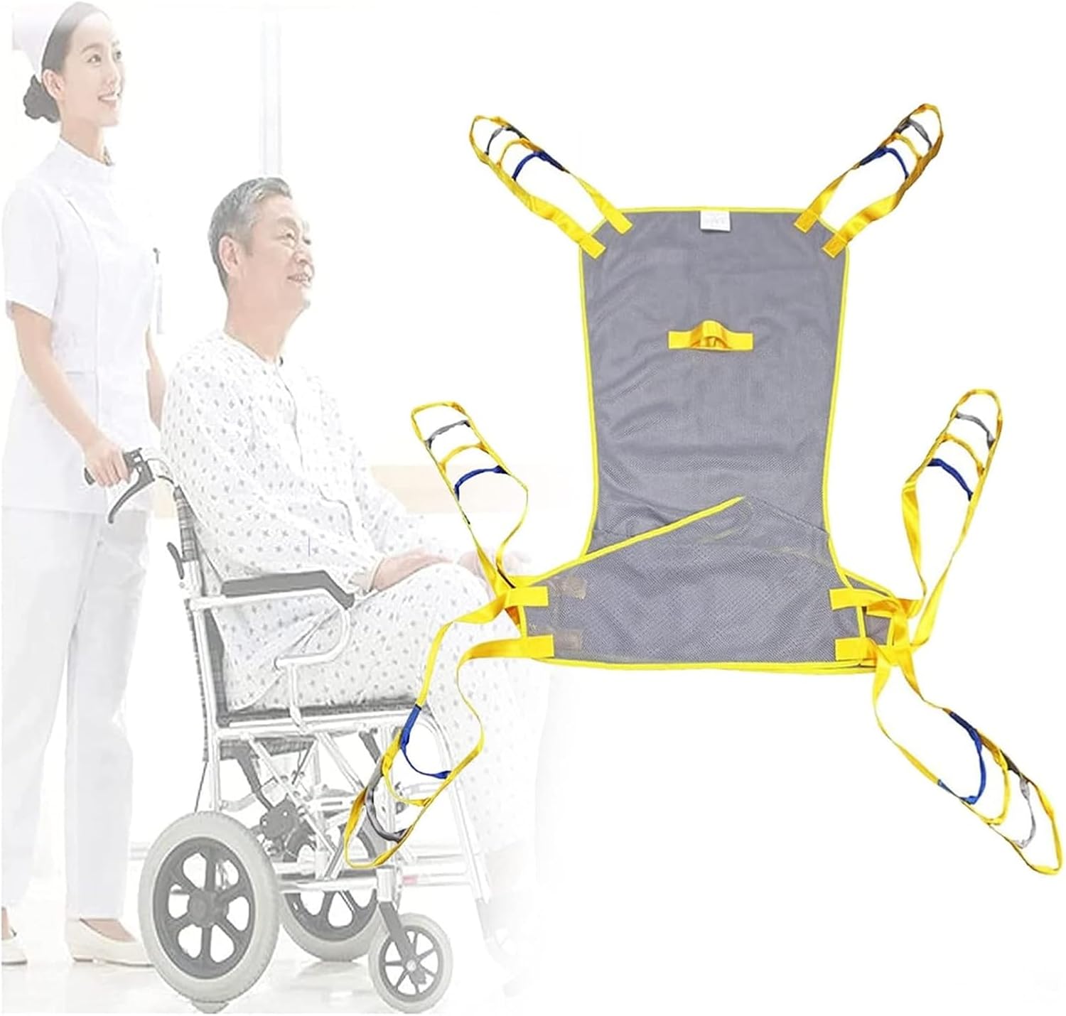 Toileting Hoist Sling,Mesh Patient Lift Sling,Elder Patients Bath Commode Lifter Divided Leg Sling for Transfer from Bed to Wheelchair,Recliner,Showe (Color : M)