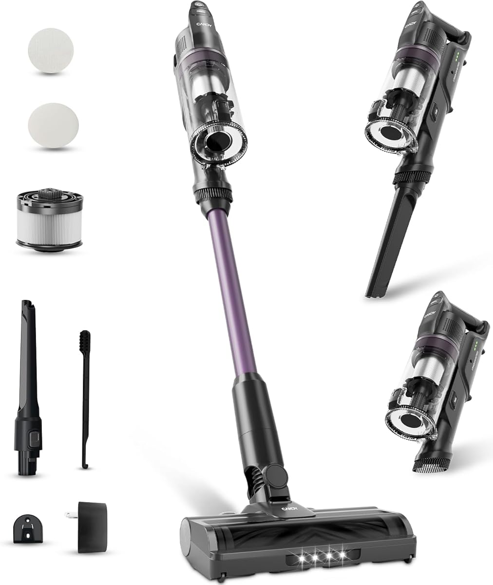 Candy Cordless Vacuum Cleaner,45Mins Vacuum Cleaners for Home,Stick Vacuum,Strong Suction,Removeable Battery,Anti-Tangle,One Click Clean,Lightweight Handheld for Hardwood Floor Carpet Pet Hair Car