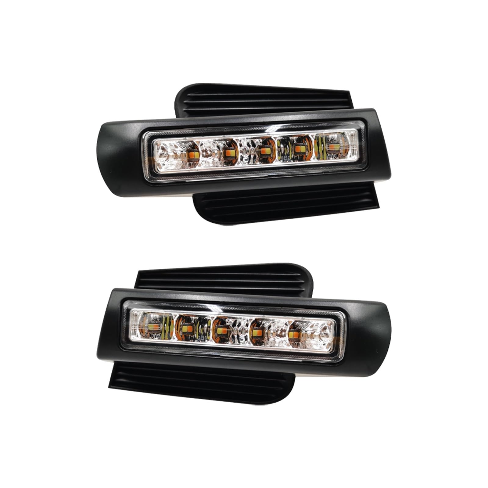 BlOmen 2Pcs LED DRL Compatible with Toyot Land Cruiser Prado 120 GRJ120 TRJ120 FJ120 LC120 2002-2010 Daytime Running Light with Yelow Turn Signal