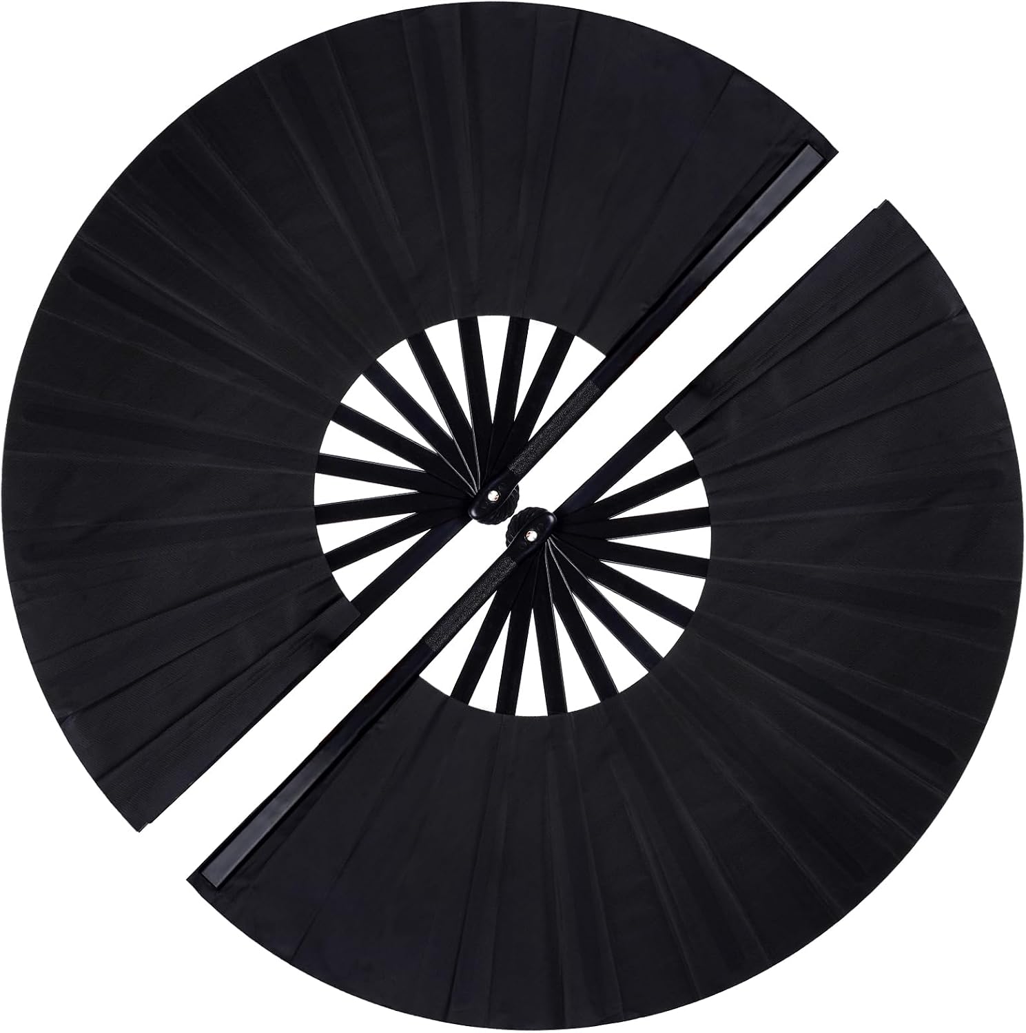 2 Pack Rave Fan 13 Inch Folding Foldable Fan Large Dancing Fans Make Sound for Large Festival Rave Dancing