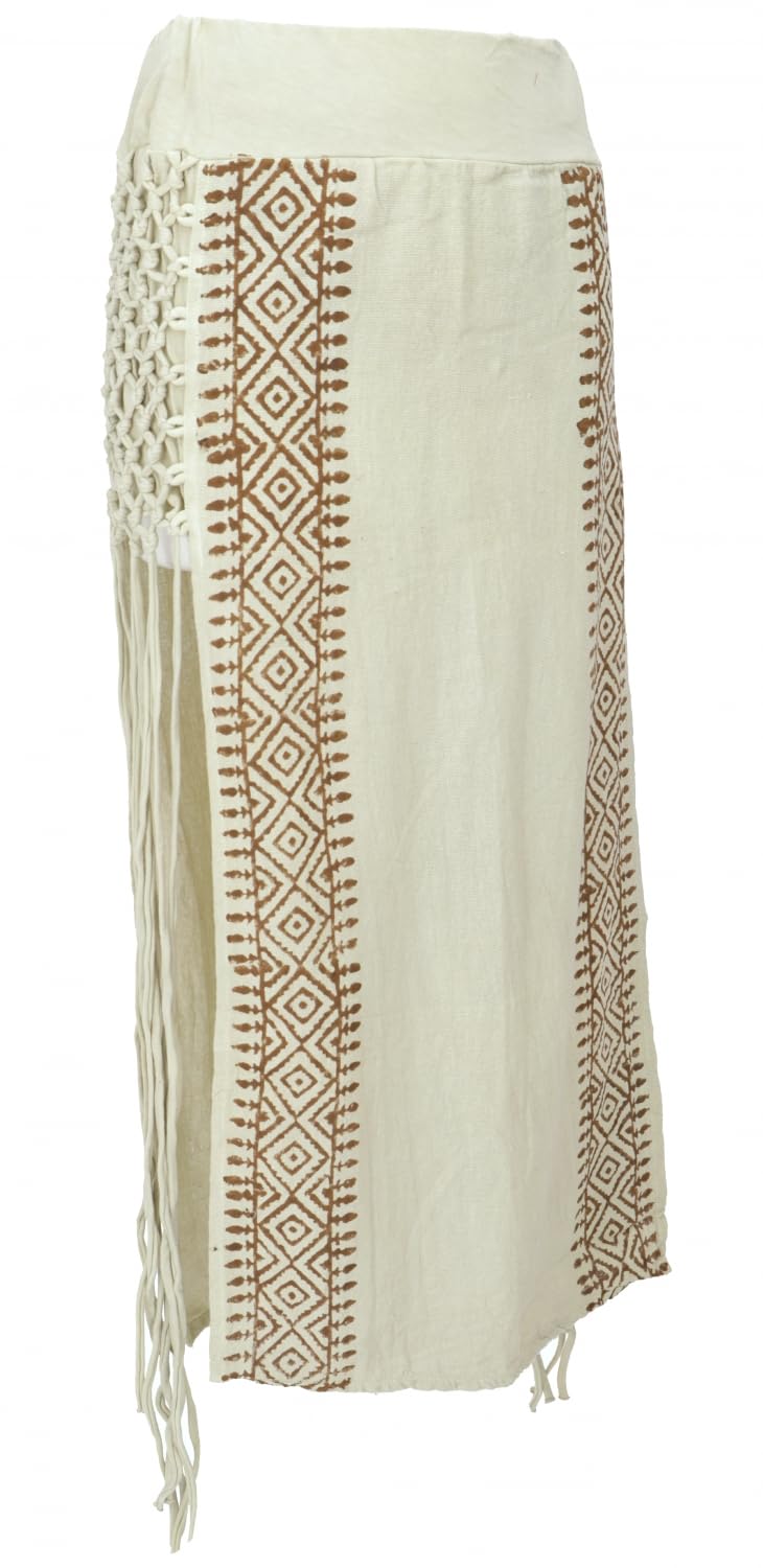 GURU-SHOP, Falda Maxi Batik, Falda Larga de Verano, Krinklerock, Verde, Sintético, Tamaño:38, Faldas Largas