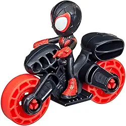 Marvel, Boneco Miles Morales e Moto Spidey, Preto