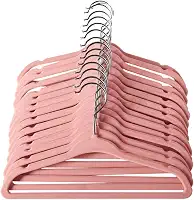 Kit 50 Cabide Infantil Veludo Antideslizante Ultra Fino Moderno (Rosa)