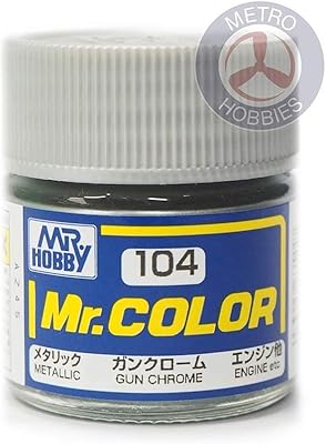 C104 Metallic Gloss Gun Chrome 10ml, GSI Mr. Color