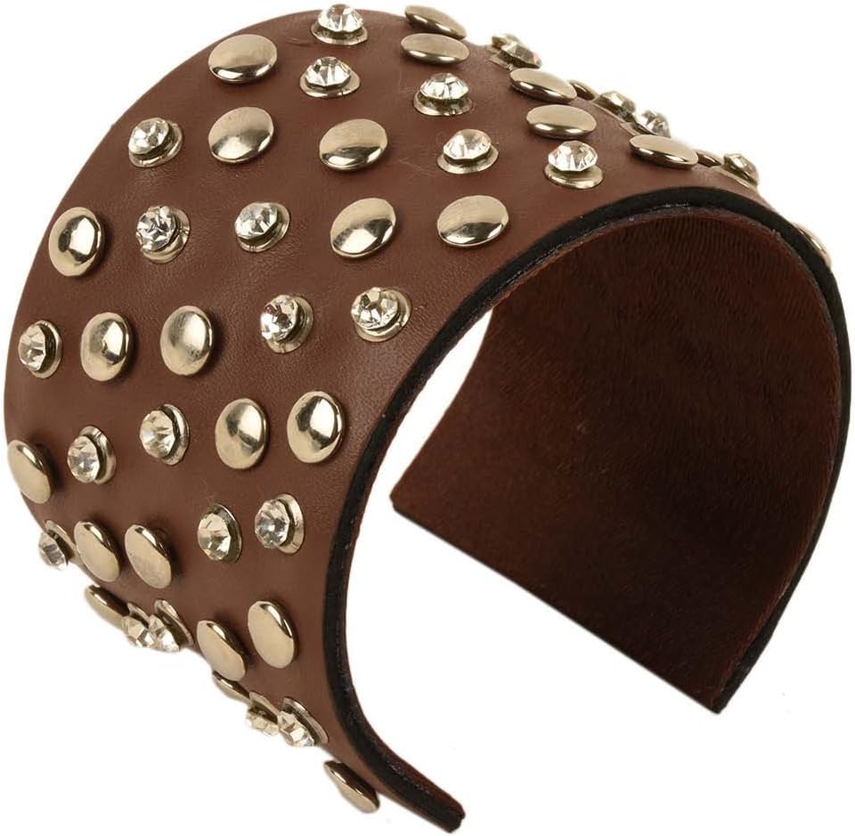TieKartBrown Embelished Women Ladies Girls Bracelet Cuff Cuff