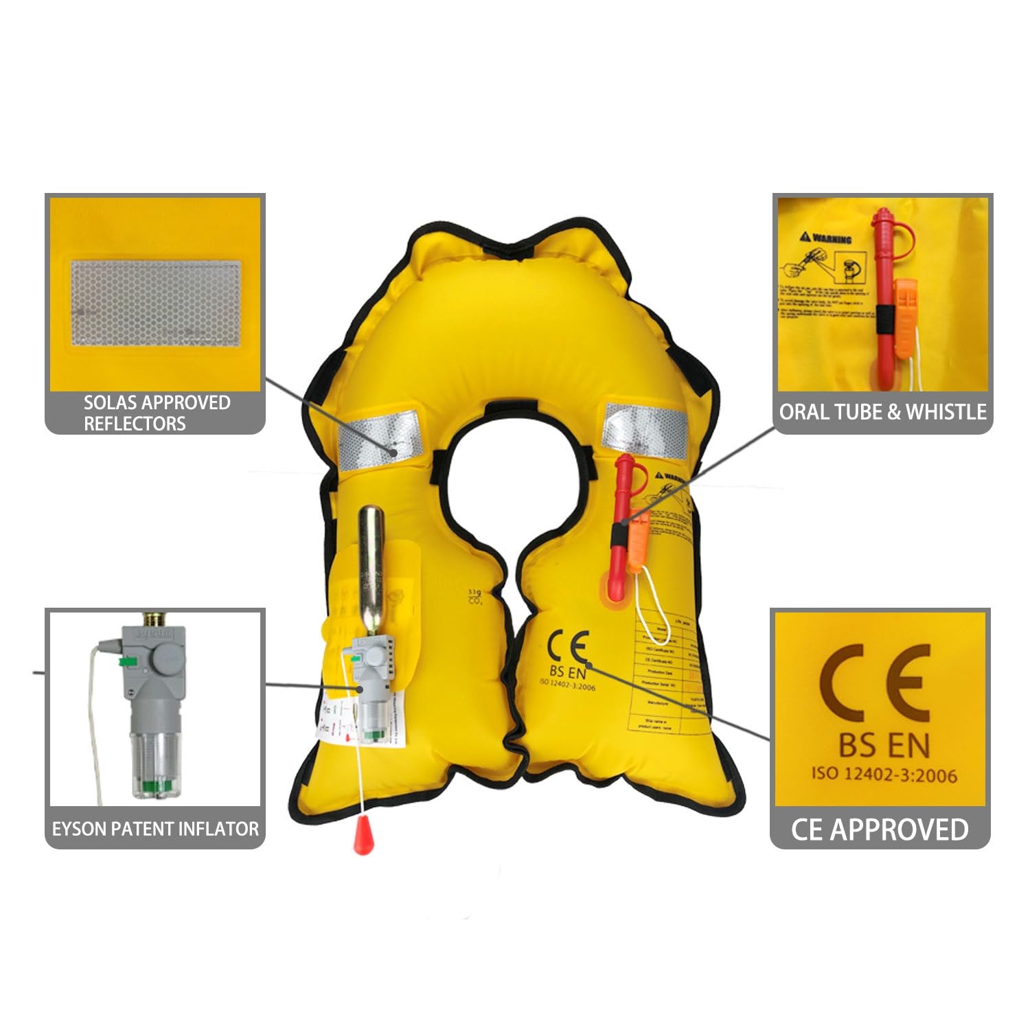Amazon.com : Eyson Inflatable Life Jacket Life Vest Basic