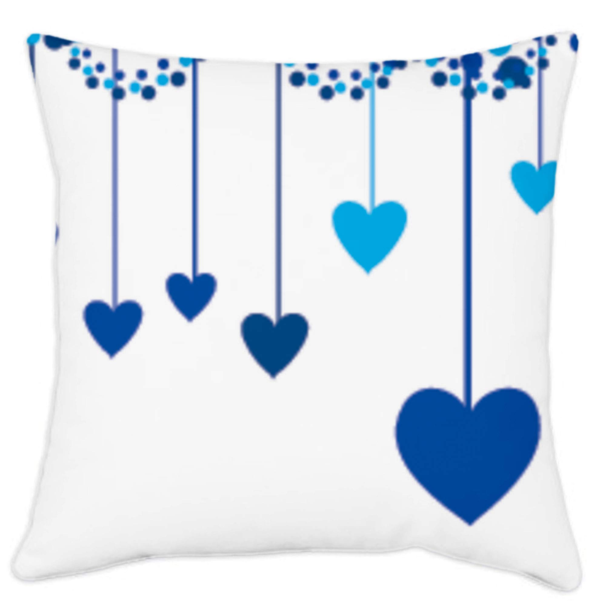 Akshant Gift Wrap Heart Theme Printed Soft Satin Multicolor Cushion with Filler for Valentine Akshant Gift, Size-12x12 Inches Set of 1 Pcs