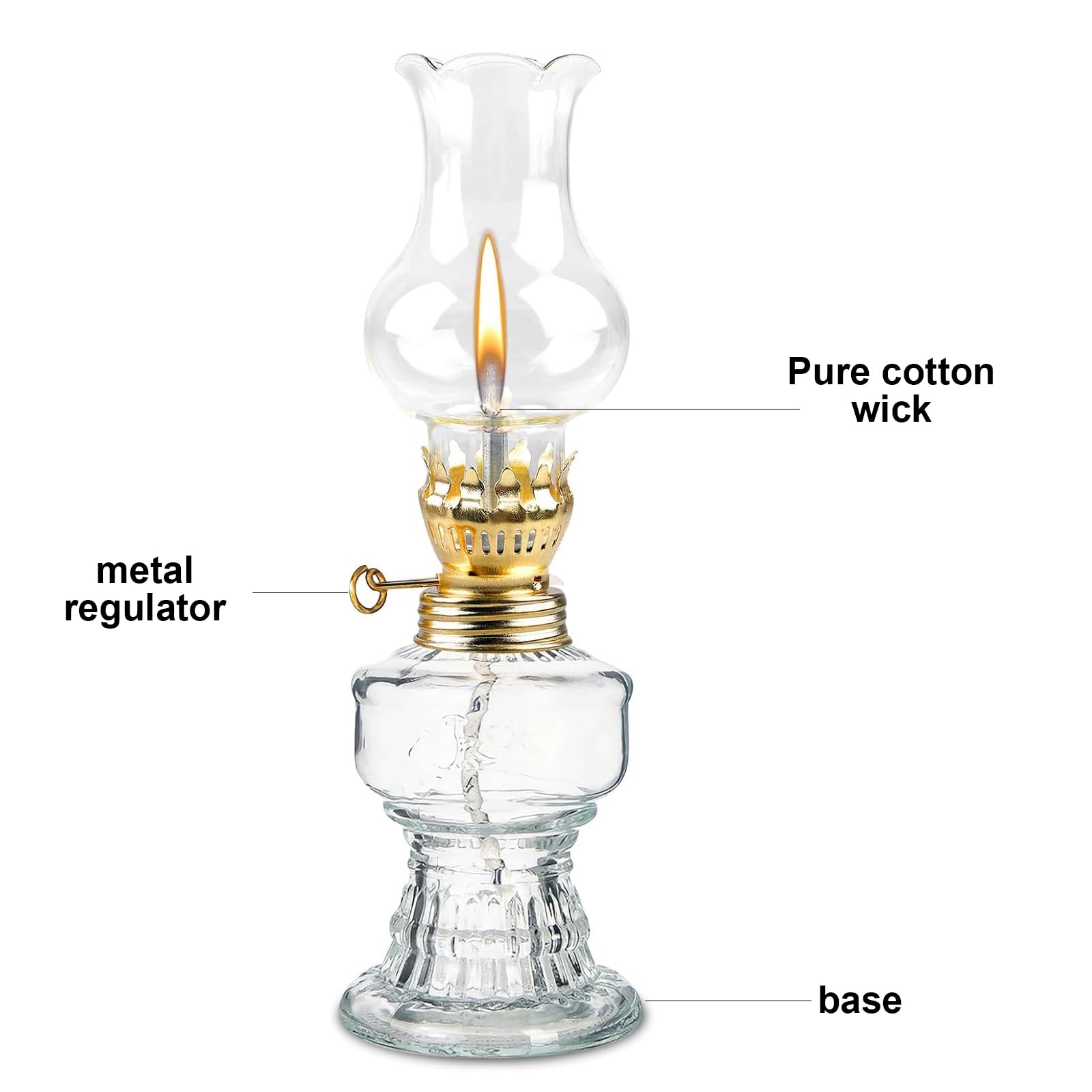 2 Stück Glas Petroleumlampe Für Innenräume, Öllampen Aus Glas, Vintage Petroliumöllampe Petrollampe Klassisches Petroleum Lampen Öl Lampen Für Wohnzimmer, Esszimmer, Garten, Notfalleinsatz, Dekorative