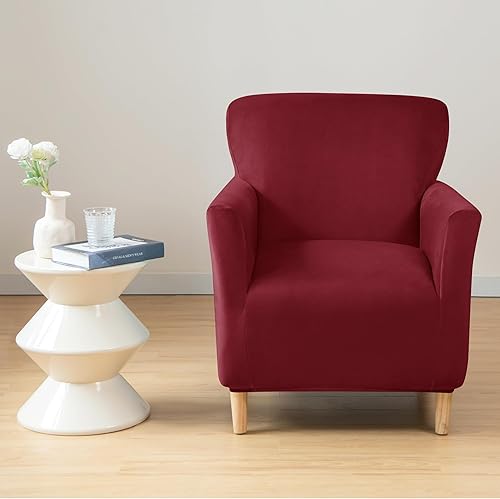 Vista 184 de MIFXIN Fundas para sillón de banquete, funda suave y elástica de jacquard con brazos, elástica antideslizante, funda de sofá, protector de muebles