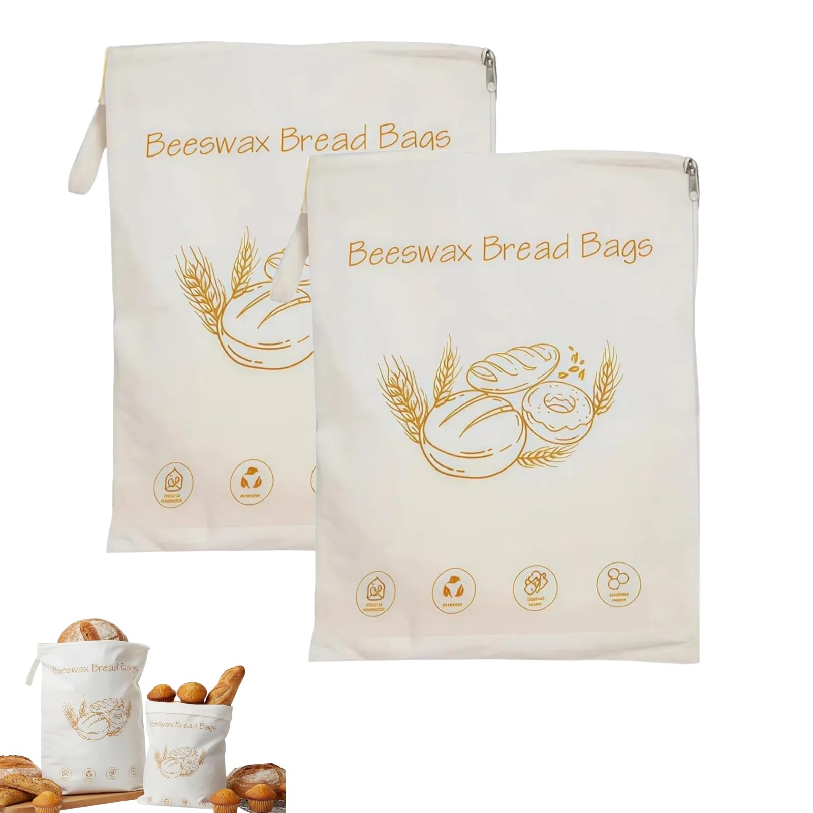 Sac de rangement alimentaire en cire d'abeille pour le pain frais au quotidien de votre cuisine