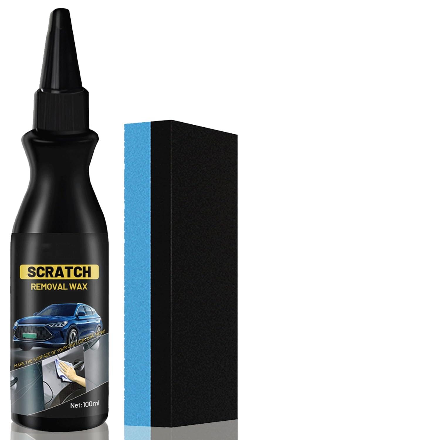 LEMONSTONE Kratzer Reparaturpaste Auto 100ml mit Schwamm, Kratzer Entferner für Auto, Autopolitur Scratch Remover, Kratzere ntferner Paste, Effektive Entfernung von Kratzern & Lackschäden