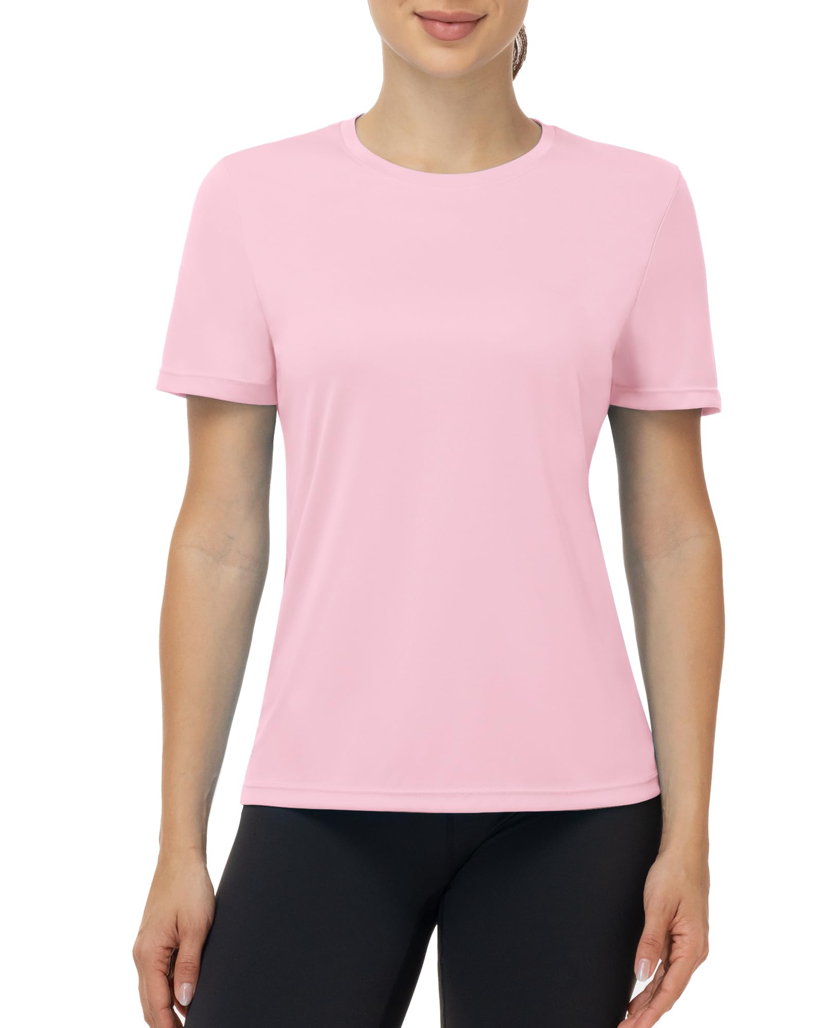 ELIRAVO UV Shirt Damen Kurzarm, UPF 50+ Sonnenschutz Funktionsshirt Atmungsaktiv Schnelltrocknend Schwimmshirt Sportshirt Leicht Weich Rashguard für Gym Fitness Yoga Laufen Outdoor