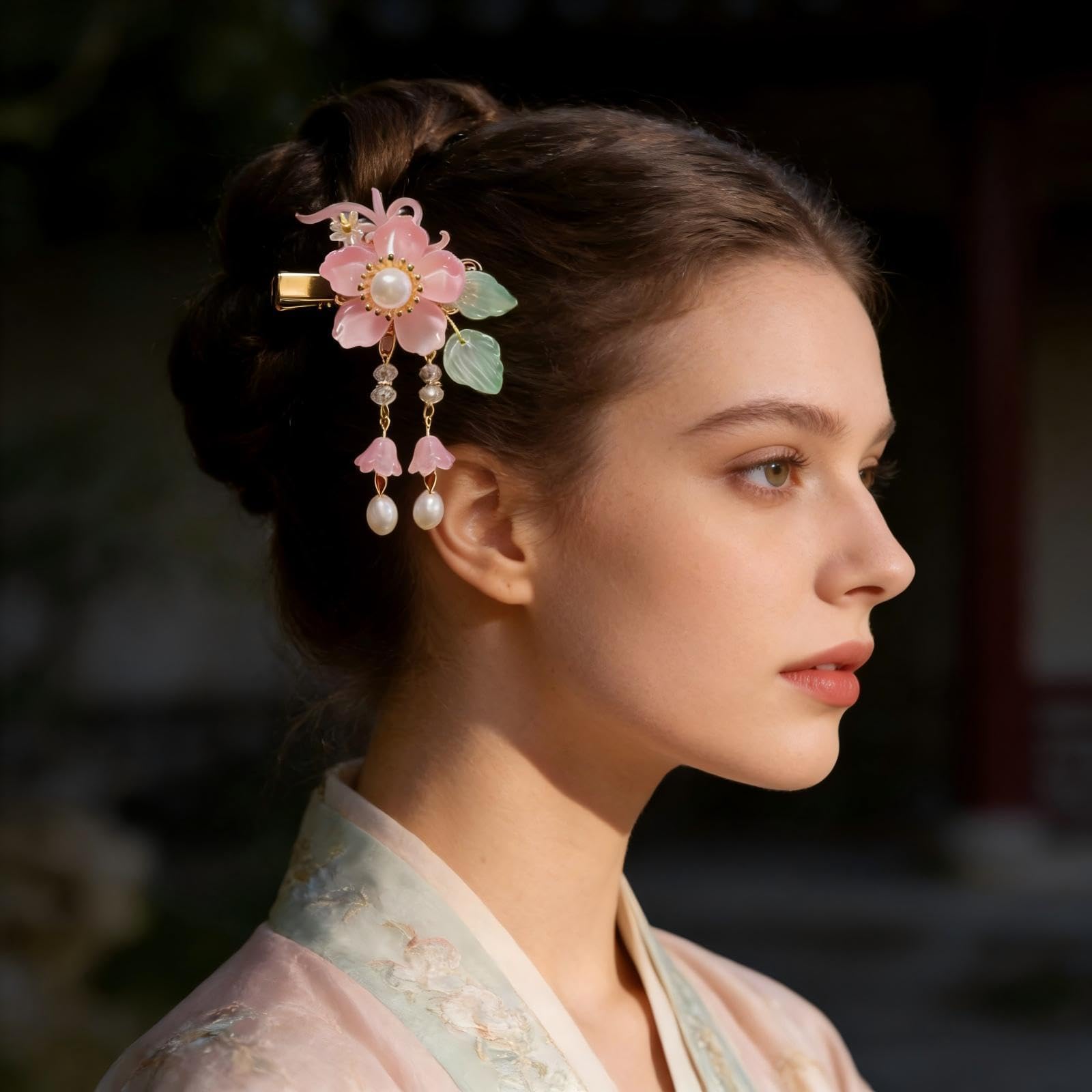 Amazon.com : Vintage Pink Flower Hair Clips - 2Pcs Sakura