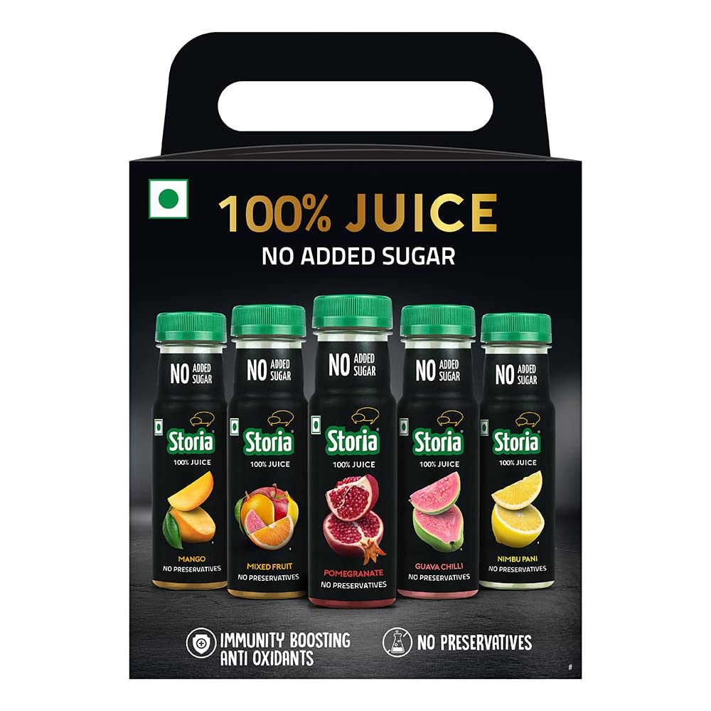 Storia Assorted Pack of 100 Fruit Juice No Added Sugar & No