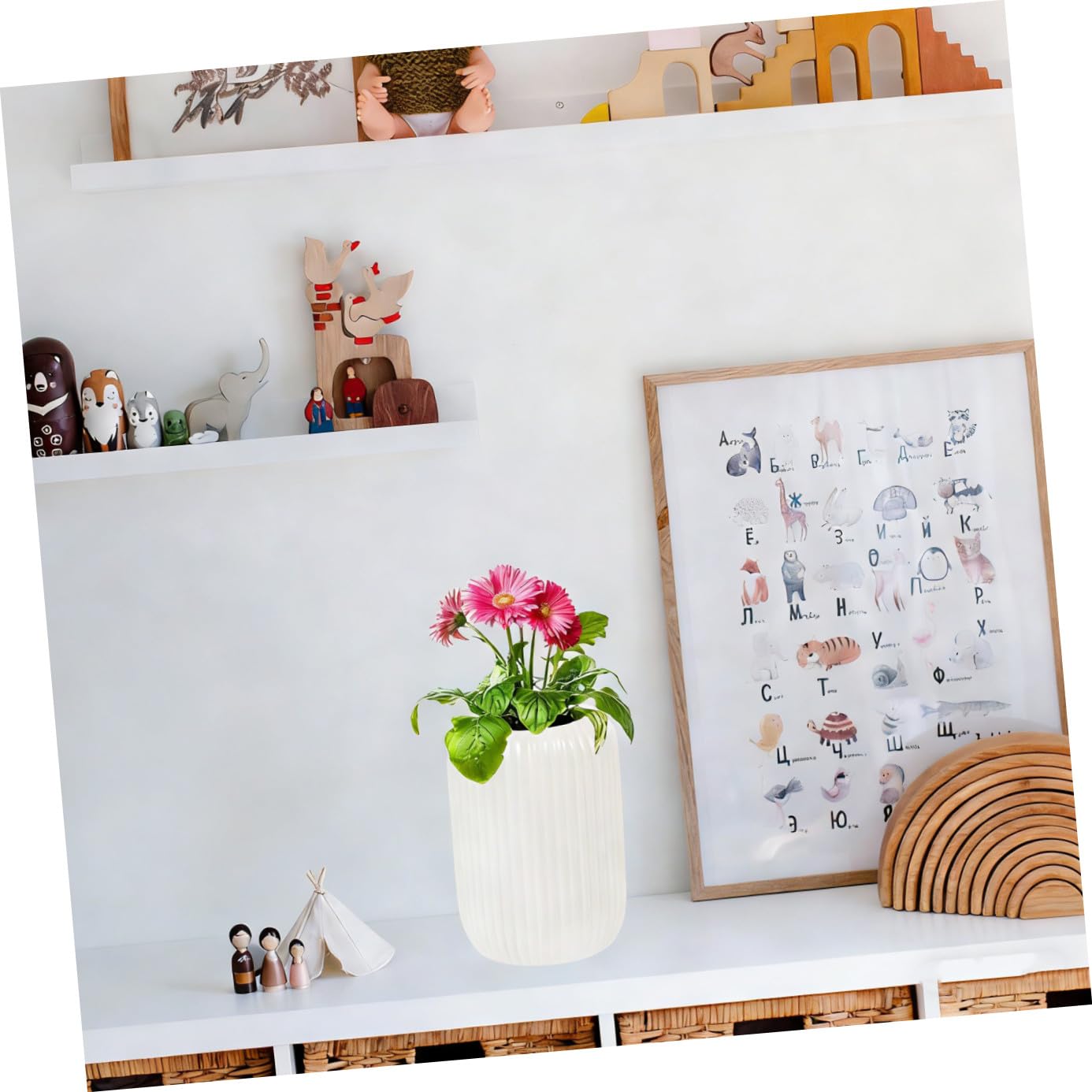 Alipis 1pezzi Vasi in Ceramica per Fiori Vaso per Fiori in Ceramica Vaso Artistico Articoli in Stile Semplice per Composizioni Floreali Decorazione per Casa Ufficio e Interni