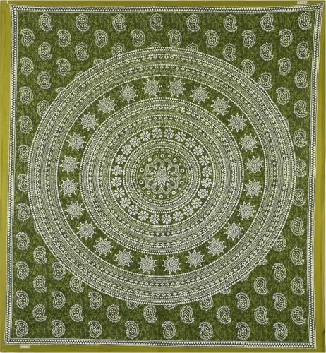 Image of JAIPUR PRINTS 100% Cotton Rajasthani Jaipuri Traditional Floral Double Bedsheet with 2 Pillow Covers - Multicolor, 180-200 tc (Blue-Carry, Double)