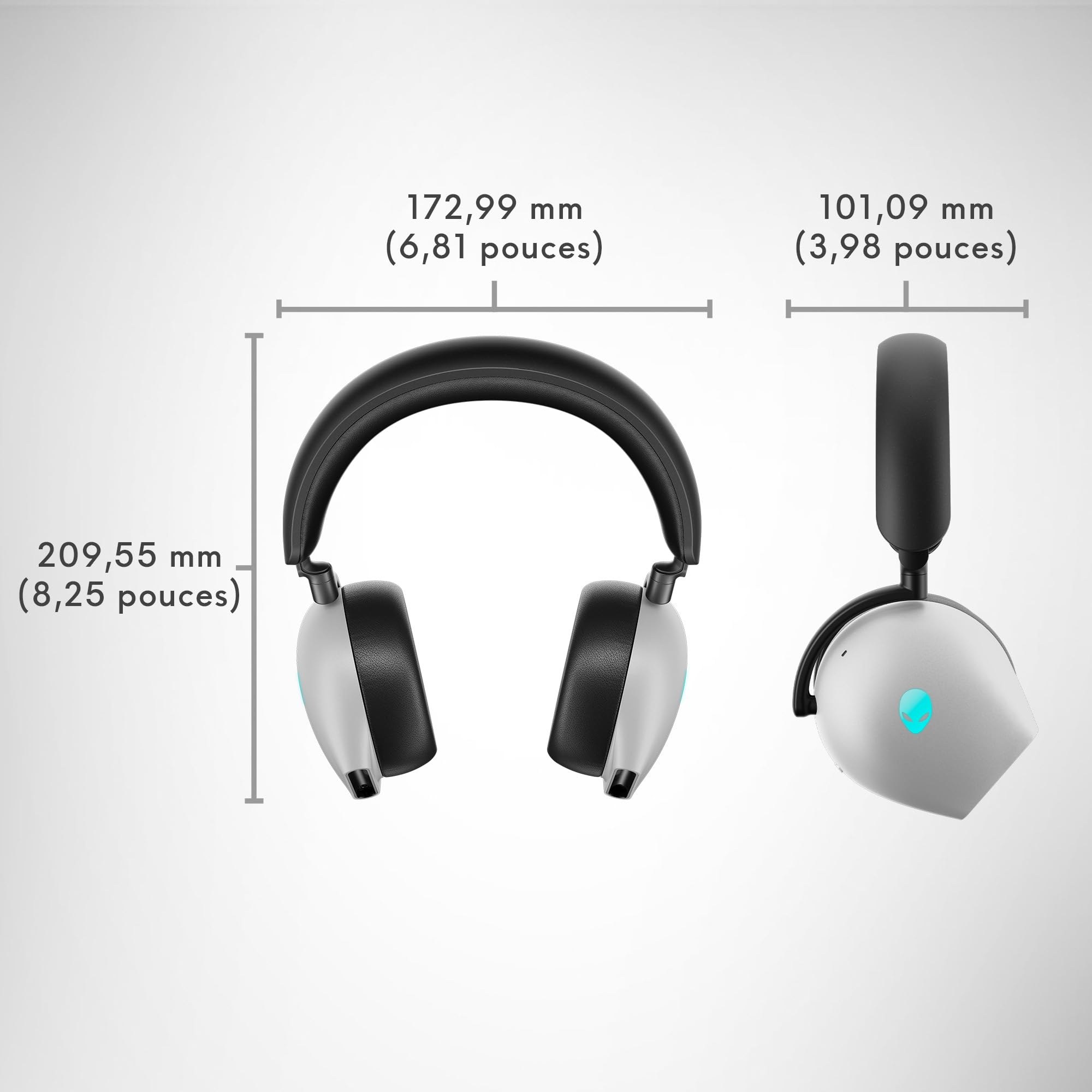 Casque de gaming Tri-Mode sans fil Alienware - AW920H, Lunar Light