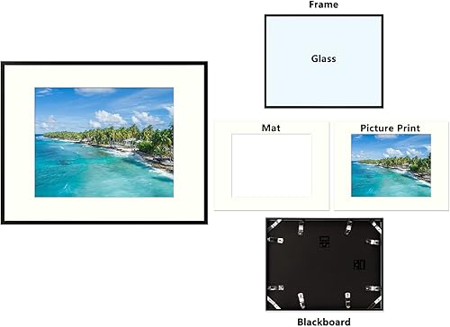 Miniatura 6 de Golden State Art, Marco de aluminio de 11 x 14 pulgadas con paspartú marfil para fotos de 8 x 10 pulgadas, incluye ganchos de dientes de sierra y