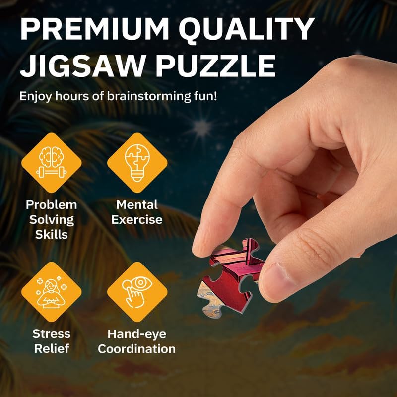 Jigfoxy Puzzles for Adults 1000 Pieces – Sunset Beach, Hard & Challenging Jigsaw, Relaxing Fun Game, Perfect Birthday for Puzzle Lovers, Home Décor