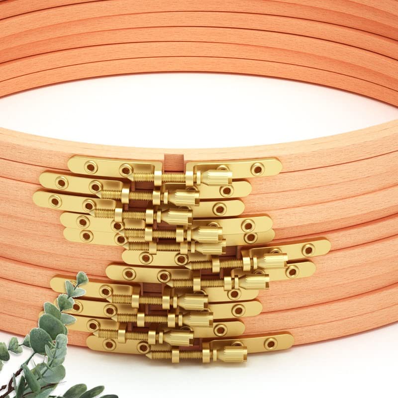 9 Pack de Aros de Bordado Redondo, 8 Pulgadas de Madera Bordado aro, Cruz Puntada Anillos de círculo de Madera, Red Haya círculo Cruz Puntada aro para Costura Artesanal,8inch