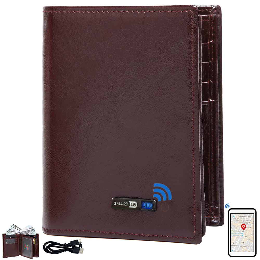 Anti-Lost Bifold Wallet for Men, Trackable Wallet with GPS Position Locator & Finder Tracker